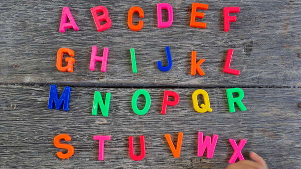 Plastic letters in colors